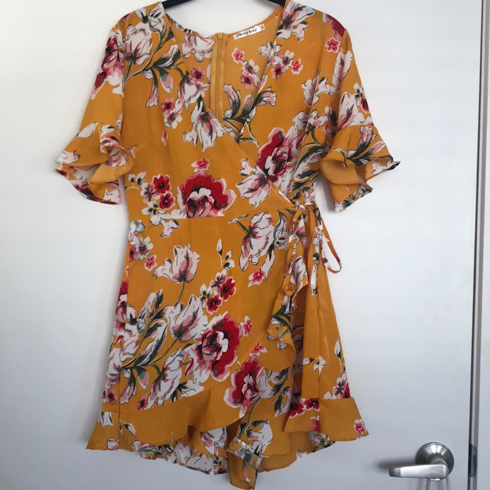 Yellow floral romper